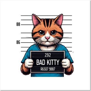 Bad Kitty Illustrated Mugshot Posters and Art